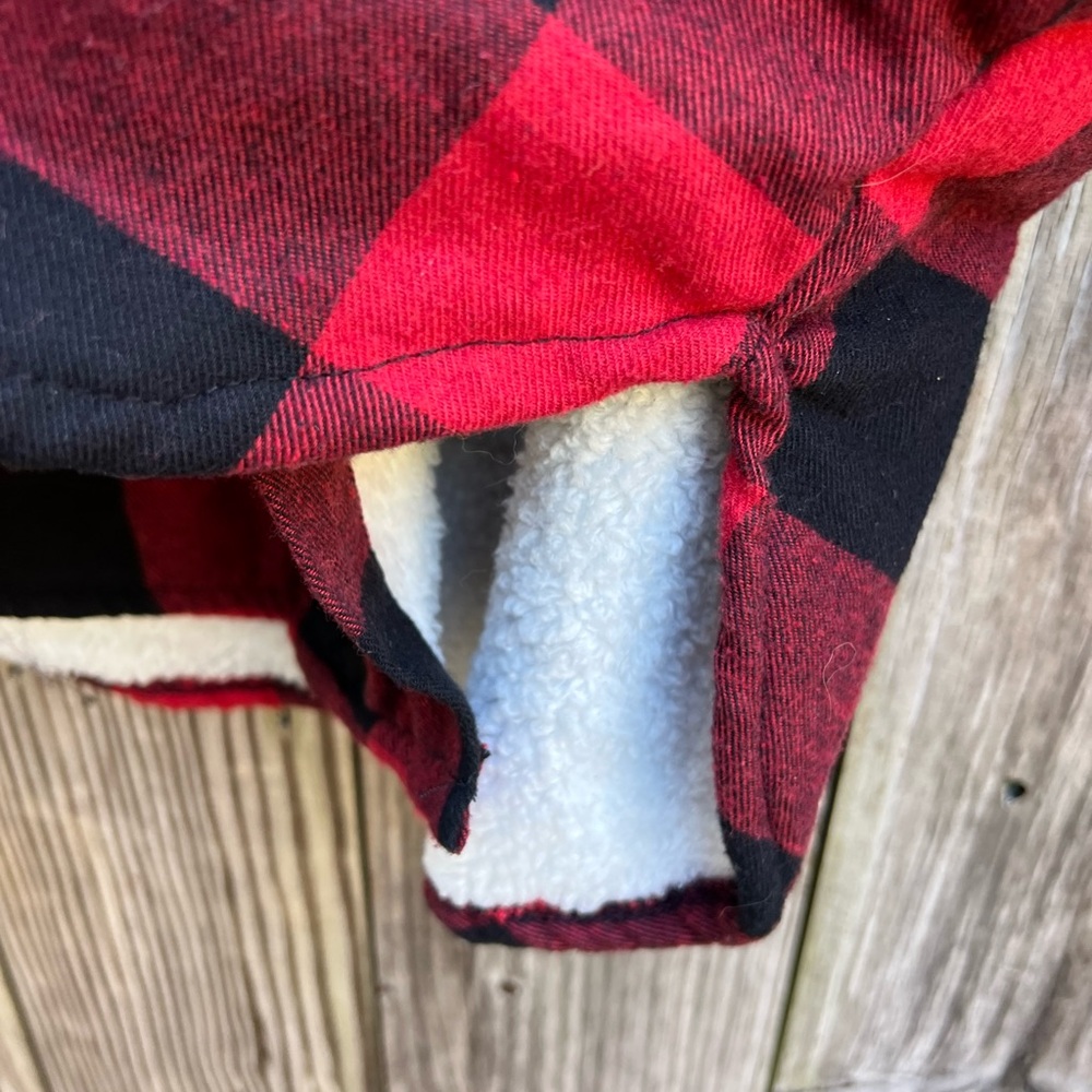 PASSPORT Red & Black Buffalo Check Plaid Button Down Lined Flannel Women’s Large - Picture 6 of 8